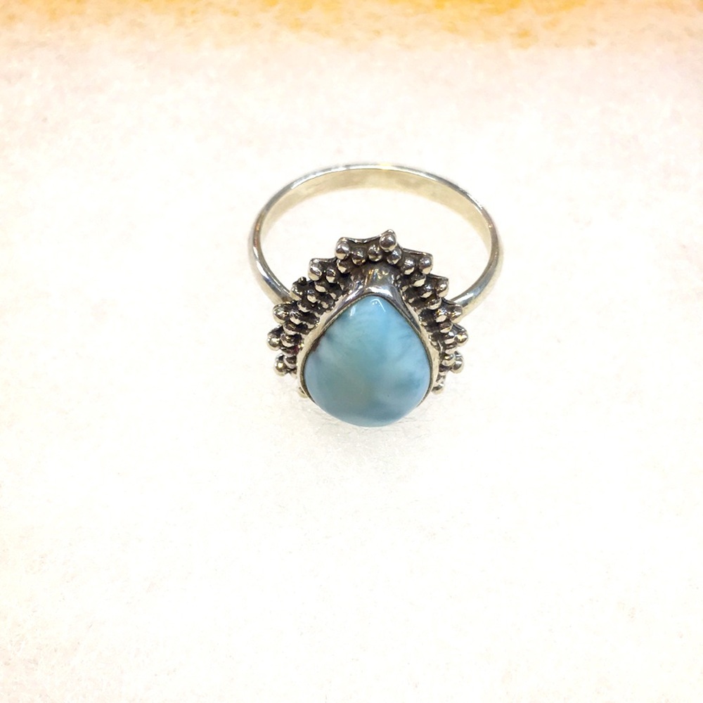 Ring Larimar silver 925 real stone